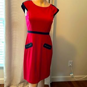 London Times sz 6 sexy red zipper sleeve dress